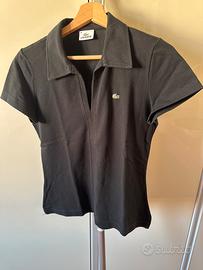 Polo Lacoste nera donna taglia 42 (M)
