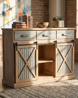 Madia Stile Industrial Legno e Metallo 113x81 cm