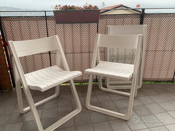 4 sedie resina da giardino richiudibili