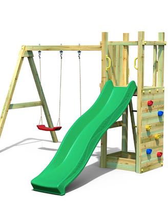 Gioco con Scivolo e due Altalene in legno Funny 3