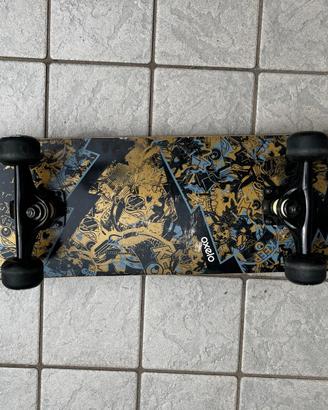 skateboard oxelo mid 3 skull gold