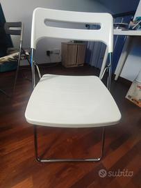 Sedie pieghevoli in acciaio/bianco 