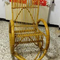 Sedia a dondolo in bambù di Franco Albini