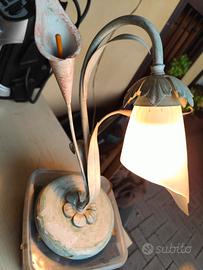 Lampade da comodino vintage in ferro battuto 