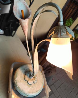 Lampade da comodino vintage in ferro battuto 