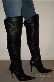 Sexy Stivali a spillo nappa sopra il ginocchio 37