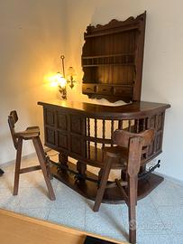 MOBILE BAR VINTAGE ANNI 50/60 INTARSIATO FAGGIO e