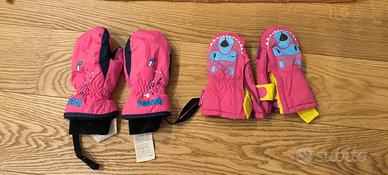 Guanti neve rosa moffole