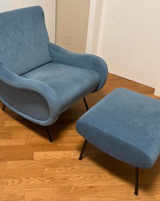 Poltrona stile Lady 720 con poggiapiedi – replica