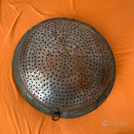 Vecchio setaccio in metallo e rame diametro cm 33