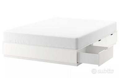 Letto  NORDLI Ikea con 6 cassetti colore BIANCO