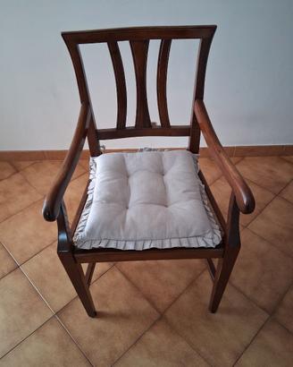 SEDIA IN LEGNO CON BRACCIOLI DA CAPOTAVOLA