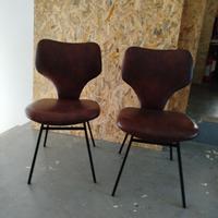 Coppia di sedie in skai anni 60