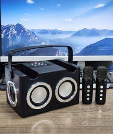 Karaoke portatile nero 16W - 2 microfoni
