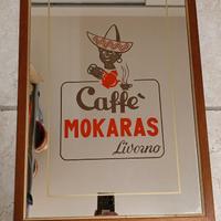Specchio Caffè Mokaras Livorno vintage 