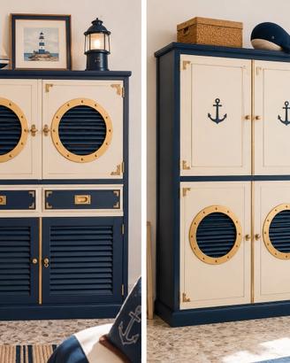 Mobili in legno con dettagli in ottone