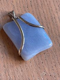Ciondolo in calcedonio naturale-argento 925
