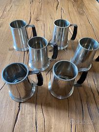 Set di 6 Boccali Birra ENGLISH PEWTER
