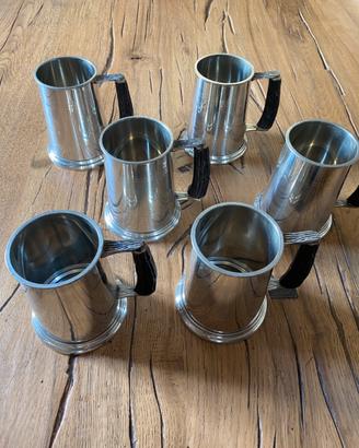 Set di 6 Boccali Birra ENGLISH PEWTER