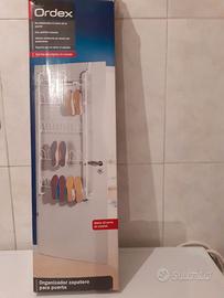 Scarpiera salva spazio in metallo da porta