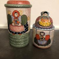 Contenitori in porcellana decorati a mano