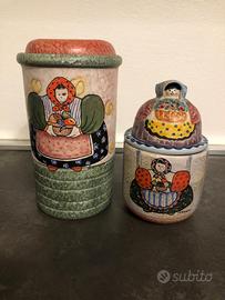 Contenitori in porcellana decorati a mano