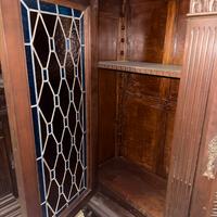 Vetrinetta antica stile Rinascimento Revival noce