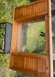 Specchio da parete in legno massello stile rustico