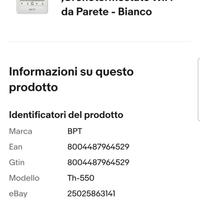 BPT TH/550 230V ,Cronotermostato WiFi da Parete -