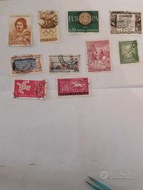 10 francobolli italiani usati del 19661