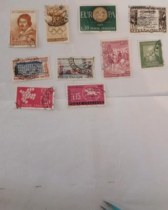 10 francobolli italiani usati del 19661
