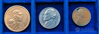 Dollaro Sacagawea 2000 + 5 cents 1981 + Penny 1918