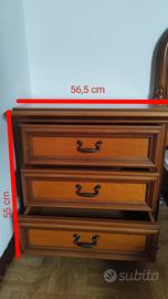 Comodino vintage anni 60 in legno massello