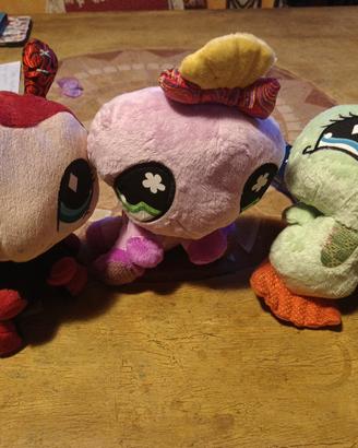 lotto 3 pupazzi PET Shop peluches 