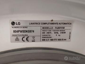 Lavatrice LG F4J6VY2W 9 kg 1400 giri Ferrara ritir