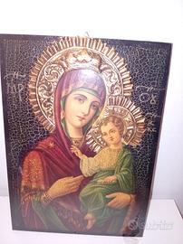 Icona Sacra Madonna col Bambino su legno Nuova 