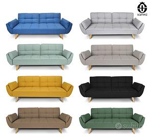 Divano letto clic clac AMBRA in tessuto vellutato