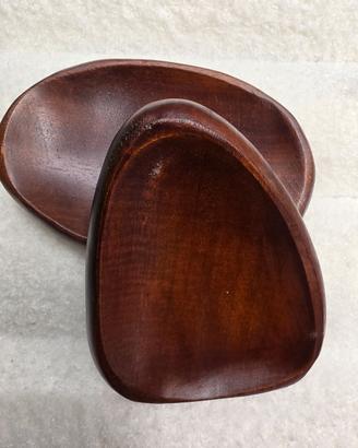 Coppia vassoi decorativi in legno di mango