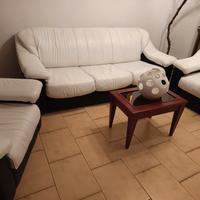 Set divano letto3 posti + 2 poltrone in vera pelle