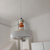 Lampadario da cucina in vetro e ceramica