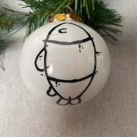 Palla pallina albero di Natale porcellana orata