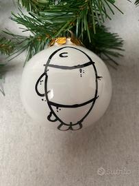 Palla pallina albero di Natale porcellana orata