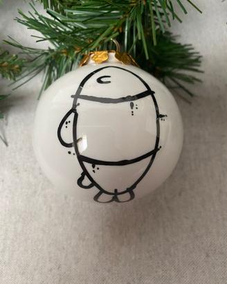 Palla pallina albero di Natale porcellana orata