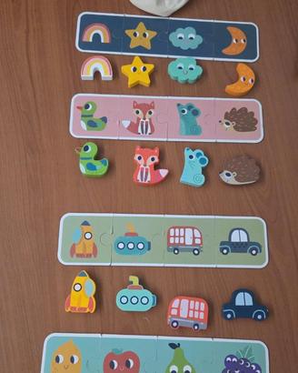 Tessere in legno con puzzle