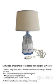 Lampada artigianale con bottiglia Gin Mare