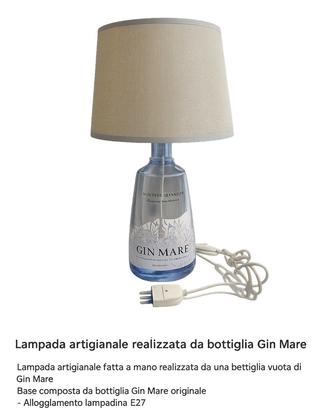 Lampada artigianale con bottiglia Gin Mare