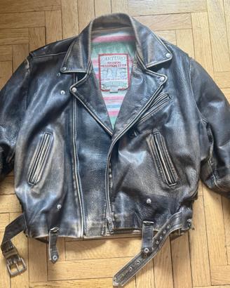 Giubbotto Biker pelle Vintage "ARTURO".