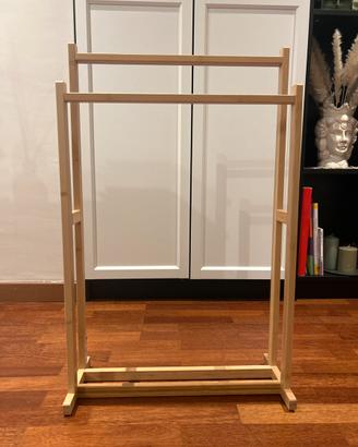 Portasciugamani doppio in legno bambù ikea
