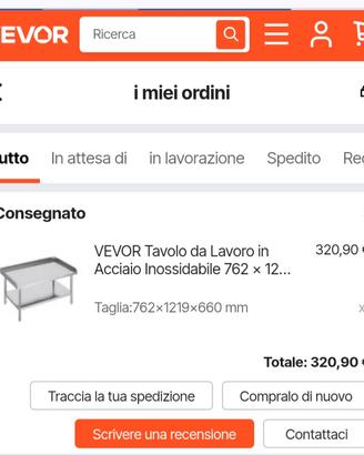 Tavolo in acciaio inossidabile 
