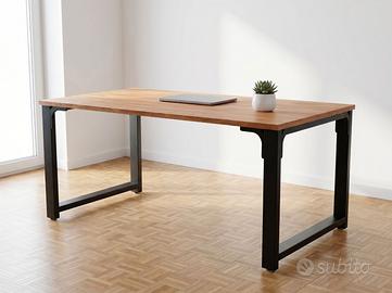 Scrivania Faggio Industriale 200x90 Legno e Ferro